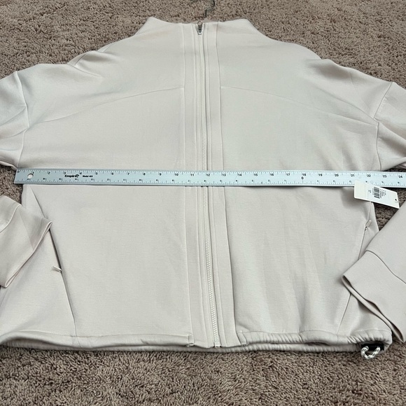 NWT new XL Anthropologie Varley Tahay Zip Through mid layer jacket silver cream - Picture 15 of 16